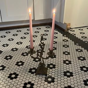 Candelabra metal brass antique
